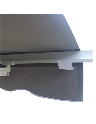 Outsunny 3 x 2.5m Manual Awning Canopy Sun Shade Shelter Retractable for Garden Grey