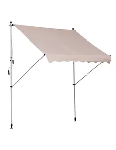 Outsunny 2x1.5m  Adjustable Outdoor Aluminium Frame Awning Beige