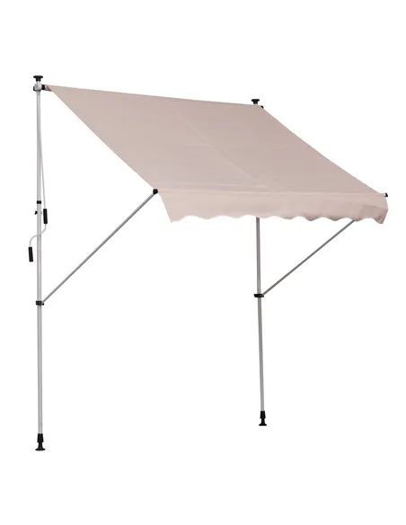 Outsunny 2x1.5m  Adjustable Outdoor Aluminium Frame Awning Beige