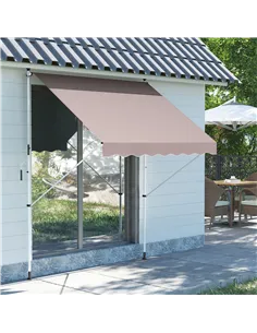 Outsunny 2x1.5m  Adjustable Outdoor Aluminium Frame Awning Beige 2