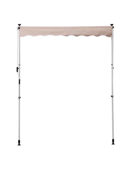Outsunny 2x1.5m  Adjustable Outdoor Aluminium Frame Awning Beige