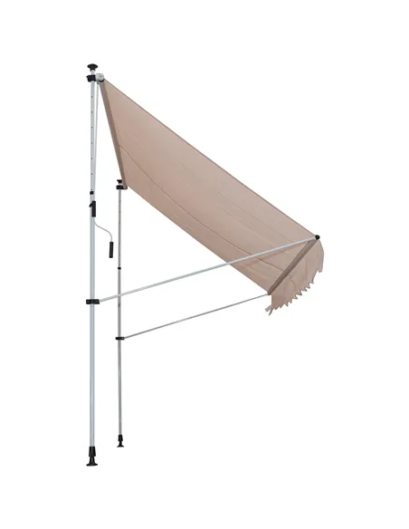 Outsunny 2x1.5m  Adjustable Outdoor Aluminium Frame Awning Beige