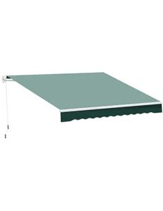Outsunny Manual Retractable Awning, 2.5x2 m-Dark Green