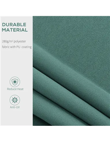 Outsunny Manual Retractable Awning, 2.5x2 m-Dark Green