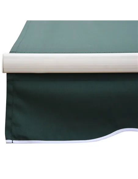 Outsunny Manual Retractable Awning, 2.5x2 m-Dark Green