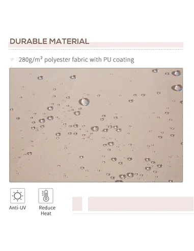 Outsunny Awning Canopy Manual Retractable Porch Sun Shade Shelter 3 x 2m Beige