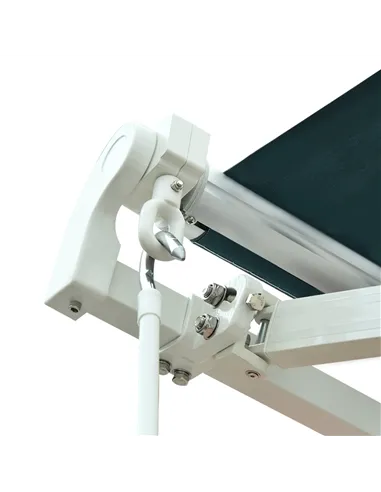 Outsunny 3x2.5 m Sun Shade Canopy Garden Patio Manual Retractable Awning Canopy-Dark Green