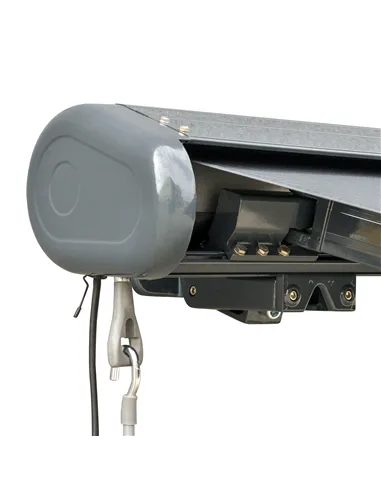 Outsunny 3.5x3m LED Light Full Cassette Case Electric/Manual Awning Door Window Sun Shade Patio Canopy Retractable w/ Remote Gre