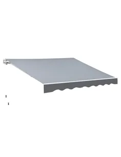 Outsunny 2.5m x 2m Garden Patio Manual Awning Canopy Sun Shade Shelter Retractable with Winding Handle Grey
