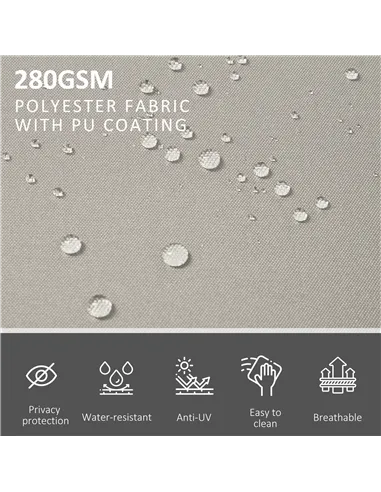 Outsunny 6 x 1.6 M Double Canopy Pull-Out Side Awning Sun Rain Outdoor Protection w/ Steel Frame Retractable Garden Privacy Home