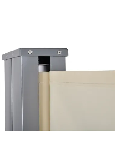 Outsunny 6 x 1.6 M Double Canopy Pull-Out Side Awning Sun Rain Outdoor Protection w/ Steel Frame Retractable Garden Privacy Home