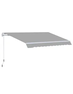 Outsunny Awning Canopy Manual Retractable Porch Sun Shade Shelter 3 x 2m Light Grey
