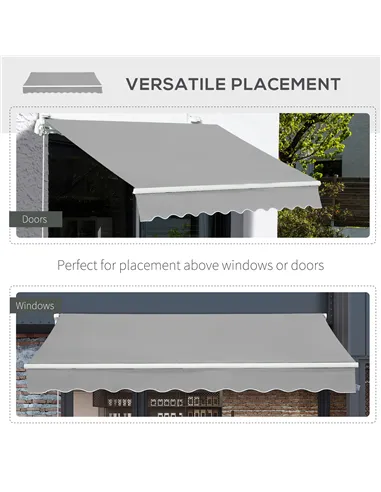 Outsunny Garden Patio Manual Awning Canopy Sun Shade Shelter Retractable 4 Size 5 Colour