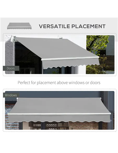 Outsunny Garden Patio Manual Awning Canopy Sun Shade Shelter Retractable 4 Size 5 Colour