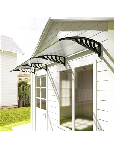Outsunny Front Door Canopy, Outdoor Awning, 303 x 96cm Rain Shelter for Window, Porch and Front/Back Door, Clear