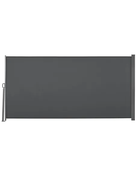 Outsunny Retractable Sun Side Awning Screen Fence Patio Garden Wall Balcony Screening Panel Outdoor Blind Privacy Divider (3x1.6