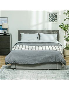 HOMCOM King Size Ottoman Bed Frame, with Front Drawer - Grey 2