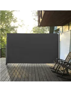 Outsunny Retractable Sun Side Awning Screen Fence Patio Garden Wall Balcony Screening Panel Outdoor Blind Privacy Divider (3x1.8 2