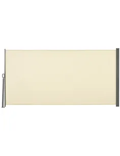 Outsunny Retractable Sun Side Awning Screen Fence Patio Garden Wall Balcony Screening Panel Outdoor Blind Privacy Divider (3x1.6