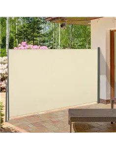 Outsunny Retractable Sun Side Awning Screen Fence Patio Garden Wall Balcony Screening Panel Outdoor Blind Privacy Divider (3x1.6 2