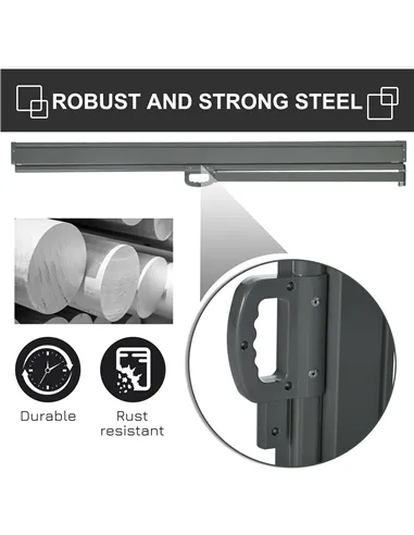 Outsunny Retractable Sun Side Awning Screen Fence Patio Garden Wall Balcony Screening Panel Outdoor Blind Privacy Divider (3x1.6