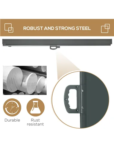 Outsunny 3x2m Retractable Sun Side Awning Screen Fence Patio Garden Wall Balcony Screening Panel Outdoor Blind Privacy Divider, 