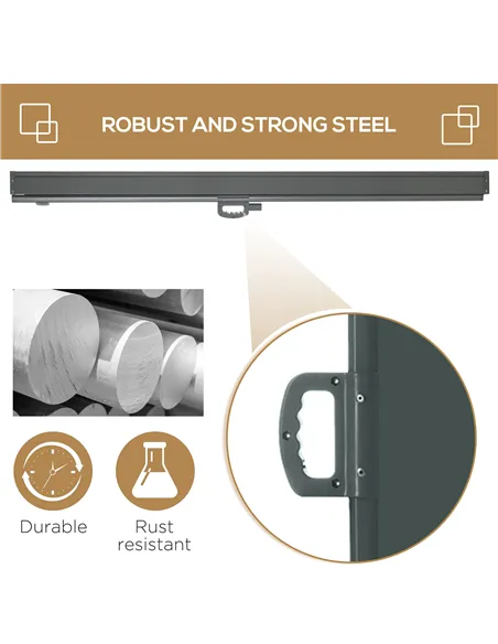 Outsunny 3x2m Retractable Sun Side Awning Screen Fence Patio Garden Wall Balcony Screening Panel Outdoor Blind Privacy Divider, 