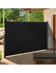 Outsunny Retractable Sun Side Awning Screen Fence Patio Garden Wall Balcony Screening Panel Outdoor Blind Privacy Divider (3x1.8 2