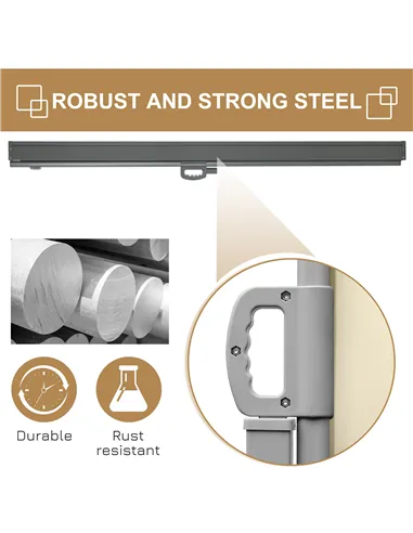 Outsunny Retractable Sun Side Awning Screen Fence Patio Garden Wall Balcony Screening Panel Outdoor Blind Privacy Divider (3x1.8