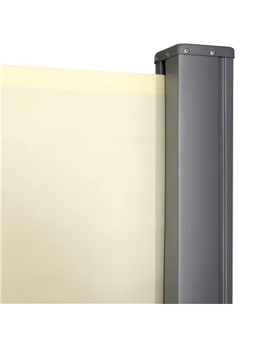 Outsunny Retractable Sun Side Awning Screen Fence Patio Garden Wall Balcony Screening Panel Outdoor Blind Privacy Divider (3x1.8