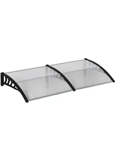Outsunny Front Door Canopy, Outdoor Awning, 200 x 96cm Rain Shelter for Window, Porch and Front/Back Door, Clear