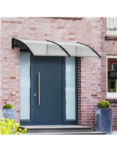 Outsunny Front Door Canopy, Outdoor Awning, 200 x 96cm Rain Shelter for Window, Porch and Front/Back Door, Clear 2