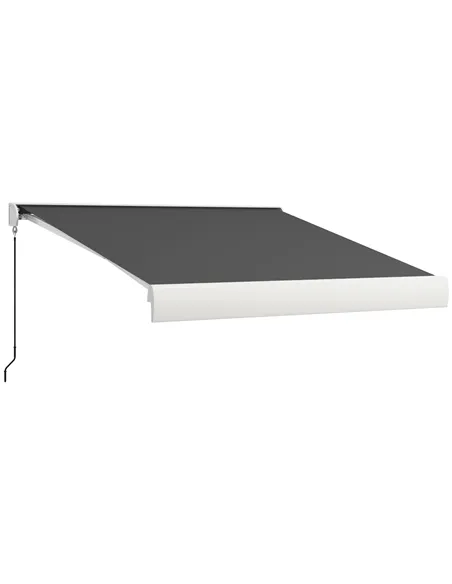 Outsunny 2.5 x 3m Electric Cassette Awning, with Remote - Grey