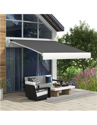 Outsunny 2.5 x 3m Electric Cassette Awning, with Remote - Grey