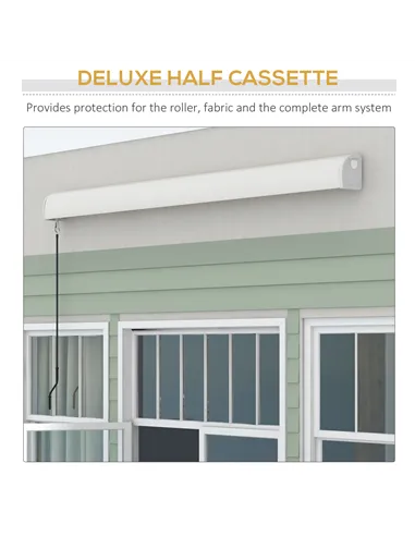 Outsunny 2.5 x 3m Electric Cassette Awning, with Remote - Grey