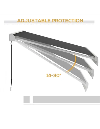 Outsunny 2.5 x 3m Electric Cassette Awning, with Remote - Grey