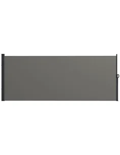 Outsunny Retractable Side Awning, Outdoor Privacy Screen for Garden, Hot Tub, Balcony, Terrace, Pool, 400 x 160cm, Dark Grey
