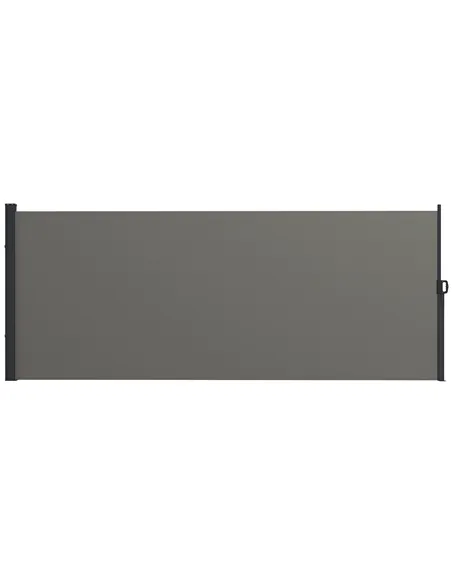 Outsunny Retractable Side Awning, Outdoor Privacy Screen for Garden, Hot Tub, Balcony, Terrace, Pool, 400 x 160cm, Dark Grey