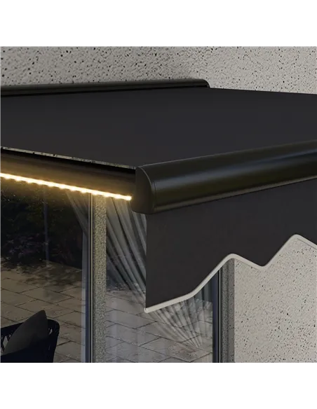 Outsunny 2 x 2.5m Electric Awning, with LED Light Strips - Grey