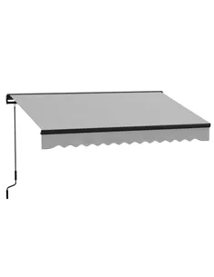 Outsunny Electric Awning with Aluminium Frame and Remote Control, 3 x 2m, Light Grey
