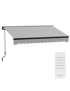 Outsunny Electric Awning with Aluminium Frame and Remote Control, 3 x 2m, Light Grey 2