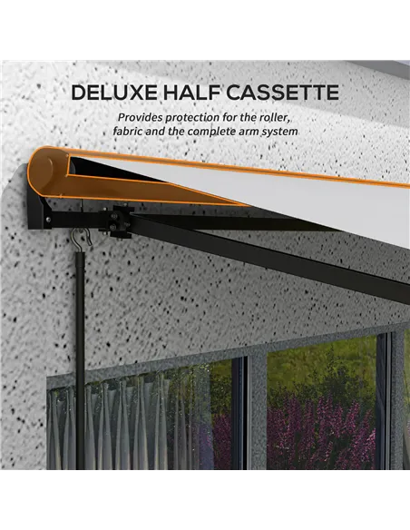 Outsunny Electric Awning with Aluminium Frame and Remote Control, 3 x 2m, Light Grey