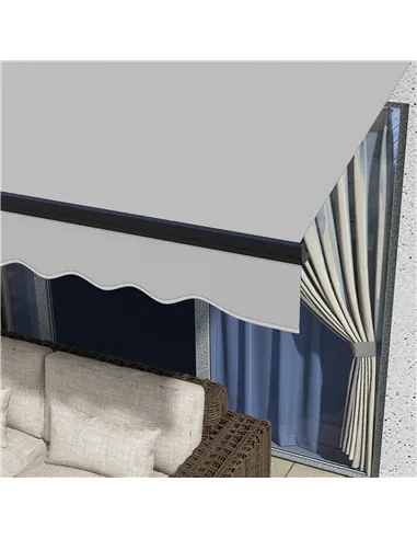 Outsunny Electric Awning with Aluminium Frame and Remote Control, 3 x 2m, Light Grey