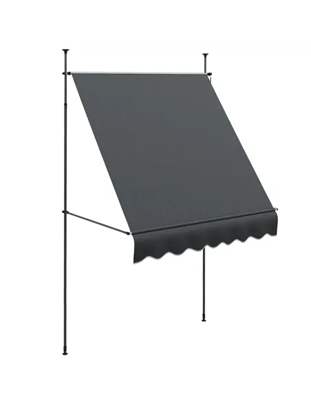 Outsunny 2 x 1.2m Manual Retractable Awning - Grey