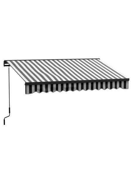Outsunny 3 x 2m Aluminium Frame Electric Awning, with Remote - Grey/White