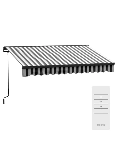 Outsunny 3 x 2m Aluminium Frame Electric Awning, with Remote - Grey/White