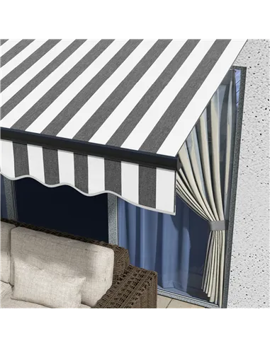 Outsunny 3 x 2m Aluminium Frame Electric Awning, with Remote - Grey/White