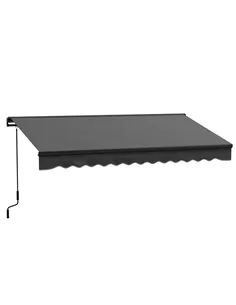 Outsunny 2.5 x 3.5m Aluminium Frame Electric Awning, with Remote - Dark Grey