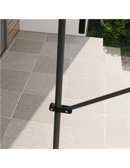 Outsunny 2.5 x 1.2m Retractable Awning, Free Standing Patio Sun Shade Shelter, UV Resistant, for Window and Door, Dark Grey