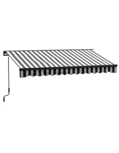 Outsunny 2.5 x 3.5m Aluminium Frame Electric Awning, with Remote - Grey/White